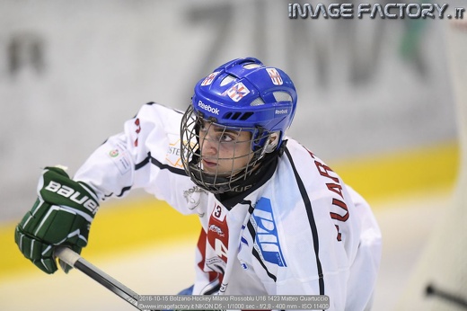 2016-10-15 Bolzano-Hockey Milano Rossoblu U16 1423 Matteo Quartuccio